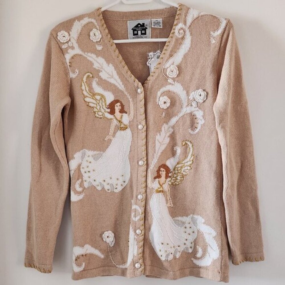 Storybook Knits Romantic Angels Cardigan‎ Top Sweater XS - Picture 2 of 5